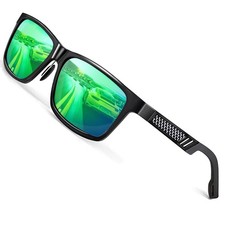 HD Polarized Mens Sunglasses UV Protection Hiking Fishing Travel Mirrored Gre...