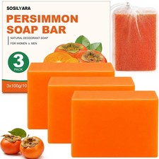 3 Pcs 100g Persimmon Soap Bar for Old People Smell Natural Refreshing Body Cle