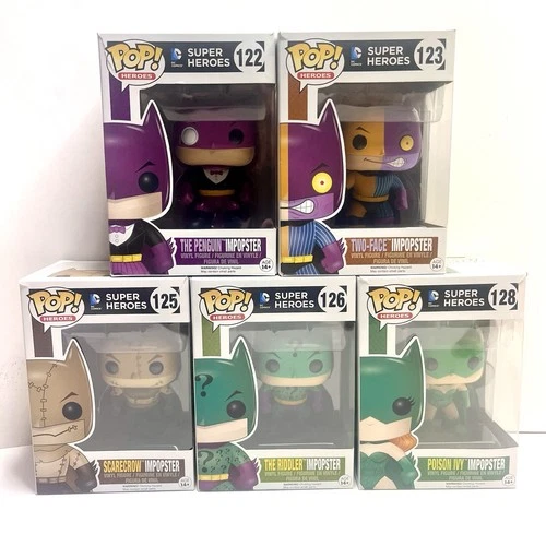 Funko Pop Imposter Batman Penguin 122 Two Face 123 Scarecrow 125 Riddler 126 Ivy