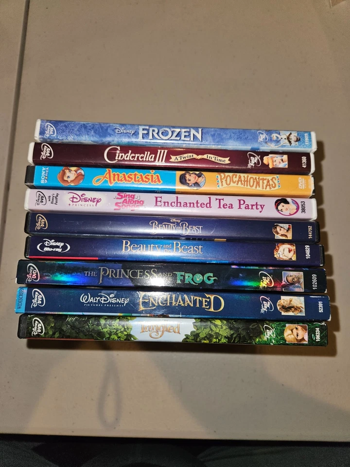 Princess Movie DVD/Blu-Rayy Bundle; Frozen, Beauty & The Beast, Tangled, etc Foto 2 de 2