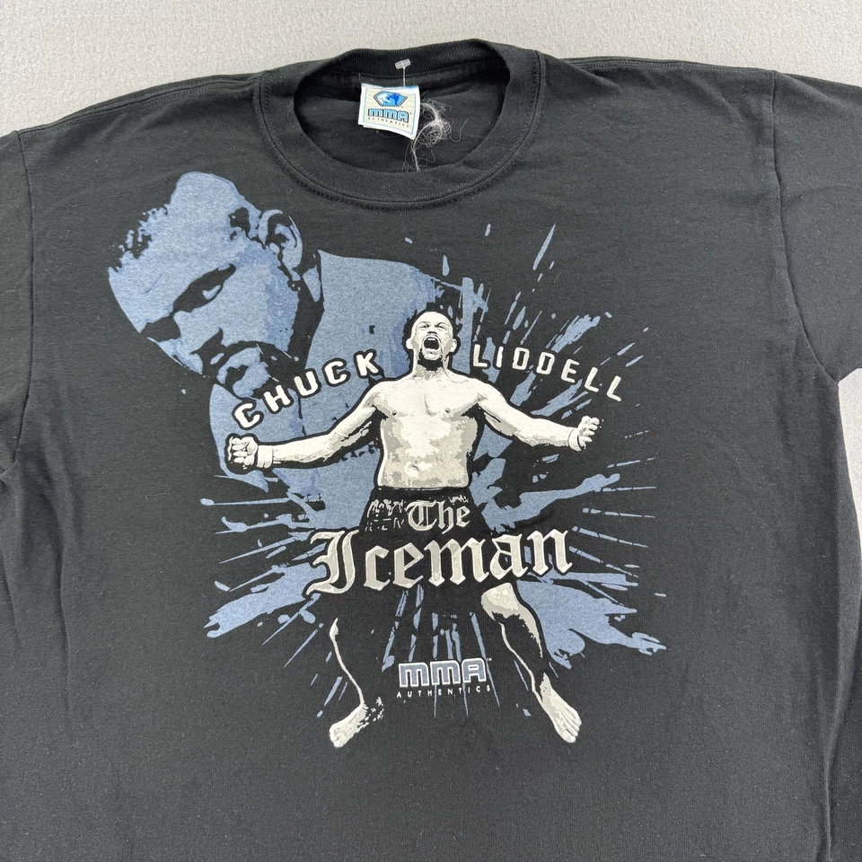 Camisa Chuck Liddell El Hombre de Hielo MMA Auténtica Para Hombres Mediana Negra UFC Camiseta Luchador Foto 2 de 4