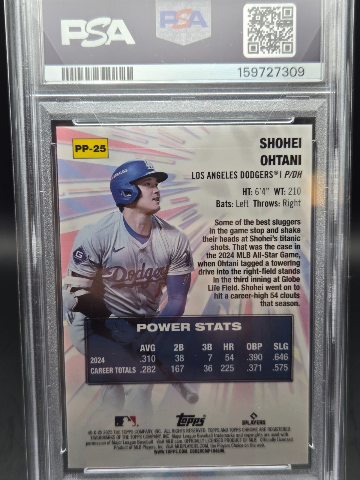 2025 TOPPS CHROME POWER PLAYERS #PP25 SHOHEI OHTANI PSA 9 view 3
