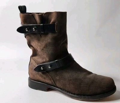 Rag & Bone  Moto Boots Women's 40 Dark Brown Leather Mid-Calf