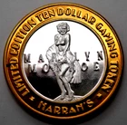 $10 999 SILVER GAMING TOKEN MARLYN MONROE HARRAH'S CASINO LAKE TAHOE, NV, N R $