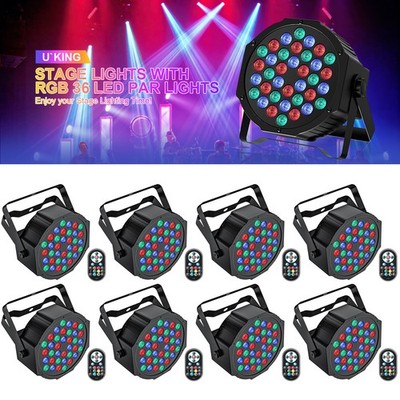 8x 108W Par Light Beam Stage Light 36LED RGB DMX512 for Party DJ Disco Club Show