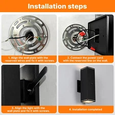 Outdoor Wall Lights 2 Packs,Modern Square Dusk to Dawn Outdoor Porch Light,In...