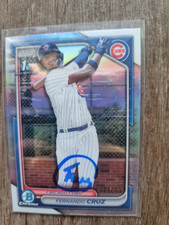Fernando Cruz Signed 2024 1st Bowman Refractor Baseball Card #BCP-197 Cubs /499
