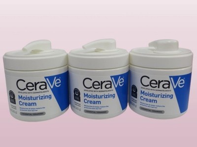 CERAVE MOISTURIZING CREAM FACE & BODY W/ PUMP NORMAL TO DRY SKIN 16OZ 3PCS
