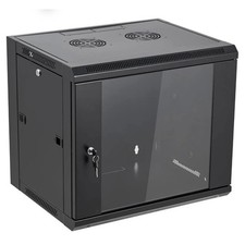 9U Wall Mount Server Cabinet Network Rack Enclosure Locking Glass Door