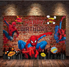 Spiderman Happy Birthday Photography Backdrop Party Background Banner Decor