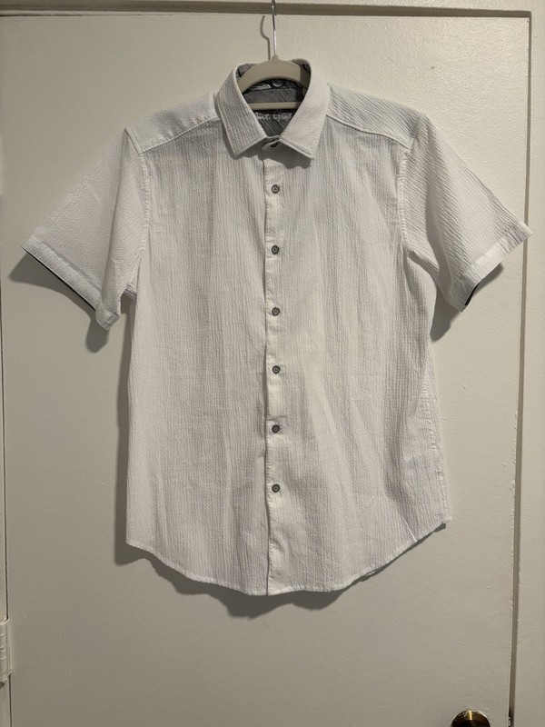 Robert Graham Shark Bite 2 Men's Classic Fit Stretch White Button-Up Shirt S