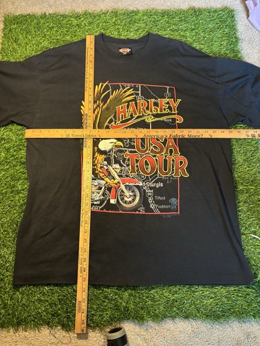 T-shirt vintage 1991 Harley Davidson USA WORLD TOUR uomo taglia 2XL motociclista moto - Foto 4 di 6