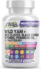 Clean Nutraceuticals Clean Nutra Wild Yam Root Red Clover meno defend exp 04/26