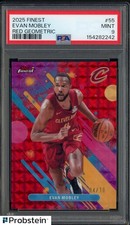 2025 Topps Finest Red Geometric #55 Evan Mobley Cavaliers 4/10 PSA 9 MINT