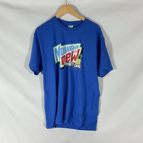 Mountain Dew Infinite Swirl Shirt Mens Large Blue Pineapple Port & Company