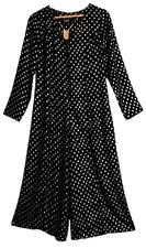 BNWT TOPSHOP Black Cropped Leg Jumpsuit Size 12 Gold Accent