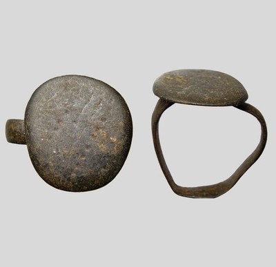 Ancient Roman Provincial Bronze Ring Large Flat Bezel Size 7 Authentic Artifact