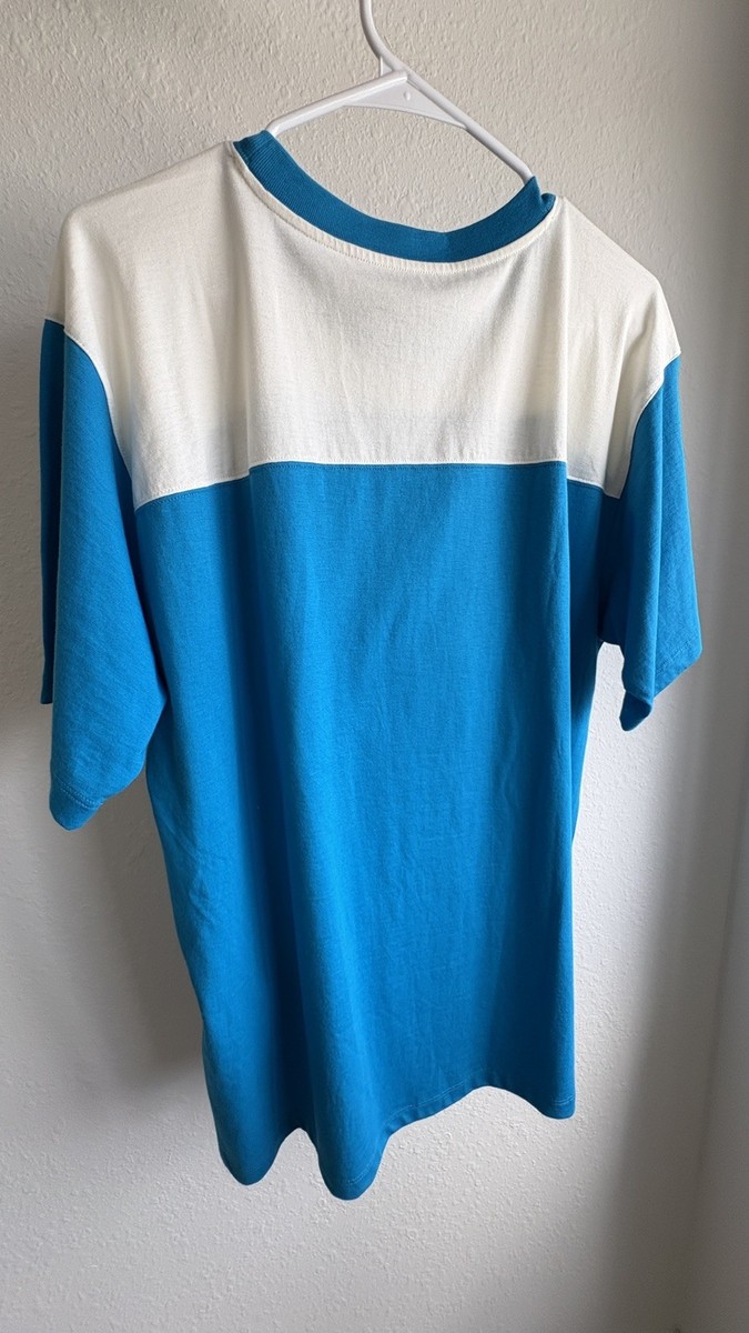 GUCCI 23AW 756708 XJFWL Size M Front Logo Bicolor T shirt New Blue