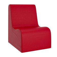 Versatile Red Contour Chair for Kids - Foam-Filled, Water-Resistant Seating