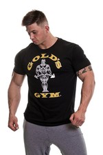 Image of Golds Gym Muscle Joe T-Shirt Mens Size M - L  Black / Gold  Brand New With Tags