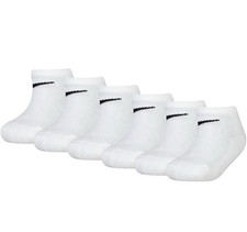 NWT NIKE Cushioned Kids 10C-3Y No-Show Toddler Socks; 6 Pair; White