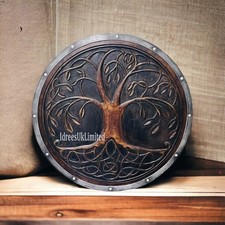 24'' Handmade Viking Shield Yggdrasil Norse Mythology Tree Of Life Shield