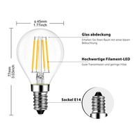 E14 Led Lampe P45 4W 2700K Warmweiß 470Lm 6Er Pack Lvwit