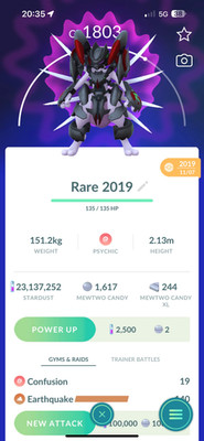 Pokemon Go Armoured Mewtwo 2019 / LUCKY / FAST / Siehe Beschreibung