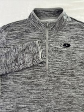 Mossy Oak Quarter Zip Pullover Jacket Light Weight Gray Large