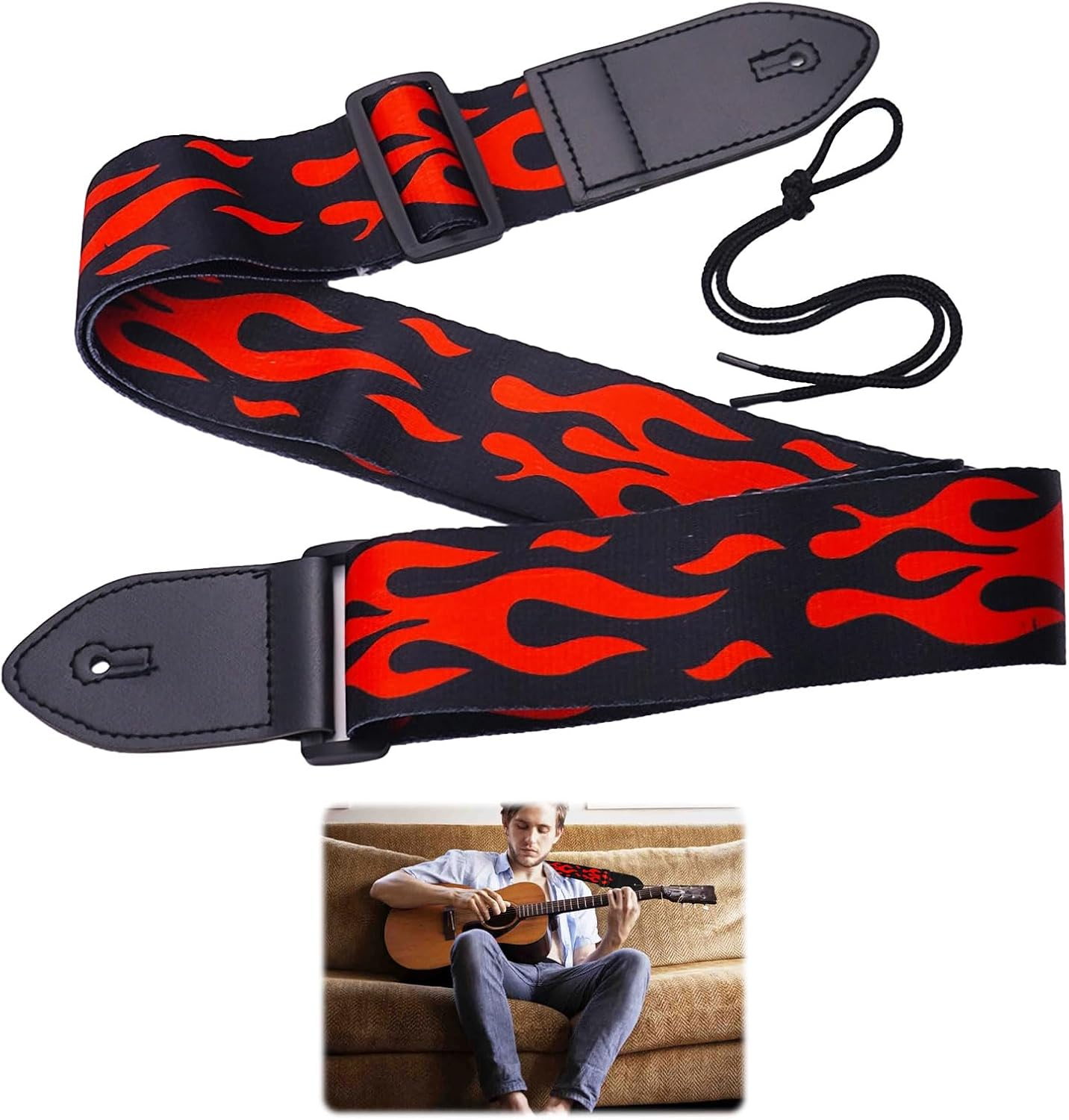 Guitar Strap,Lightning Electric Guitar Strap,5Cm Wide Guitar Straps for Electric