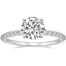 Sterling Silver 925 Round Cut Cubic Zirconia CZ 1.25 CT Halo Engagement Ring