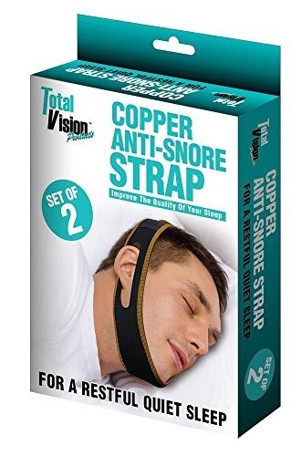 Total Vision Snoring Aid Copper Adjustable Anti-Snore Strap 2 Pack