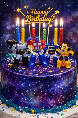 Transformers 2'' Minis Set of 5 Birthday Cake Toppers Megatron Optimus Bumblebee