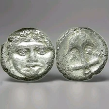 THRACE, Apollonia Pontika c. 5th-4th c. BC. AR drachm Gorgon Anchor