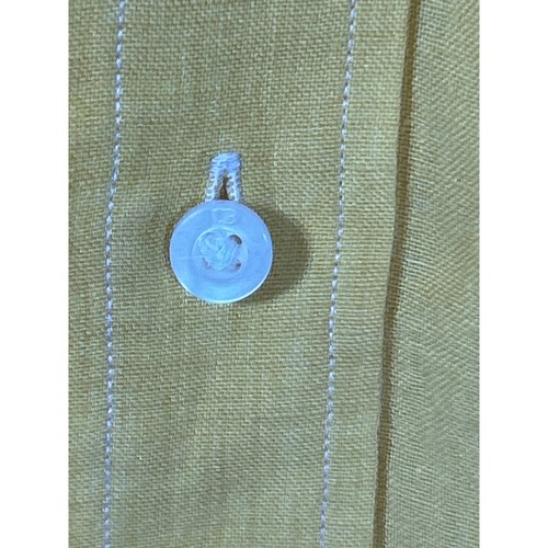 Cutter & Buck Button Up 4XB Yellow 100% Linen Short Sleeve - Picture 6 of 12