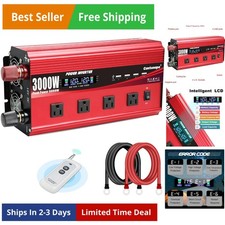 3000W Power Inverter 12V to 110V/120V DC to AC with LCD Display, Remote Contr...