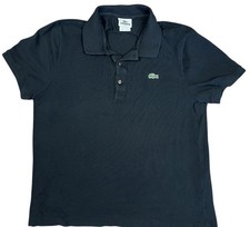 Lacoste Slim Fit Polo Shirt Men's Size 6 XL Black Short Sleeve Pique Cotton