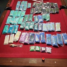 Large Lot Of Latch Hook Rug Yarn 61 Pieces Plus Latch Hook Plus Bondex  Case