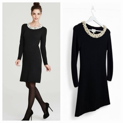 dress knitted long wool black Women's Black Knit Midi Dress | Avara