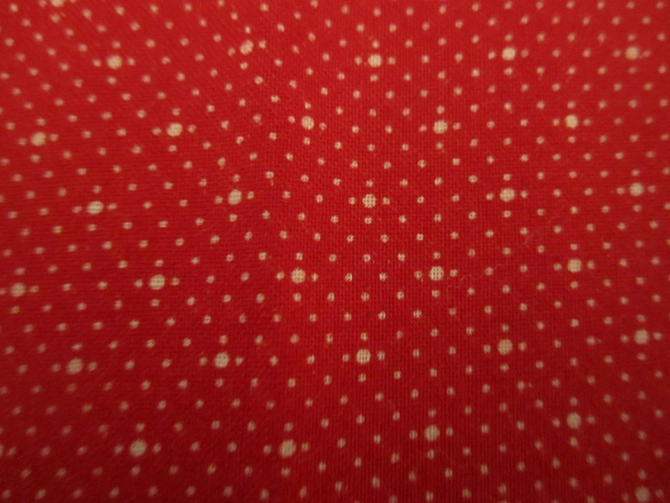 Cotton Fabric White Pin dots on Red Joan Kessler for Concord 30" x 44 - Image 4 of 4