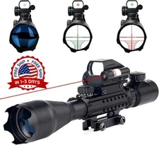 Mira telescópica táctica iluminada de 4-16x50, con láser cruzado de punto Mil
