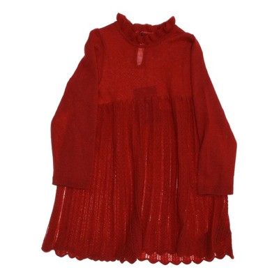 H&M, Kleid, Größe: 92, Rot, Polyester/Polyamid/Acryl/Wolle, Einfarbig #r34