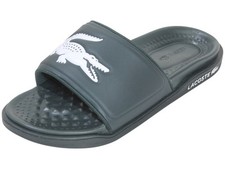 Lacoste Men's Croco-Dualiste-0922-1 Slide Sandals Shoes Dark Green/White