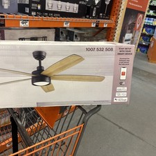 Home Decorators Driskol 60 in. LED Matte Black Smart Ceiling Fan New