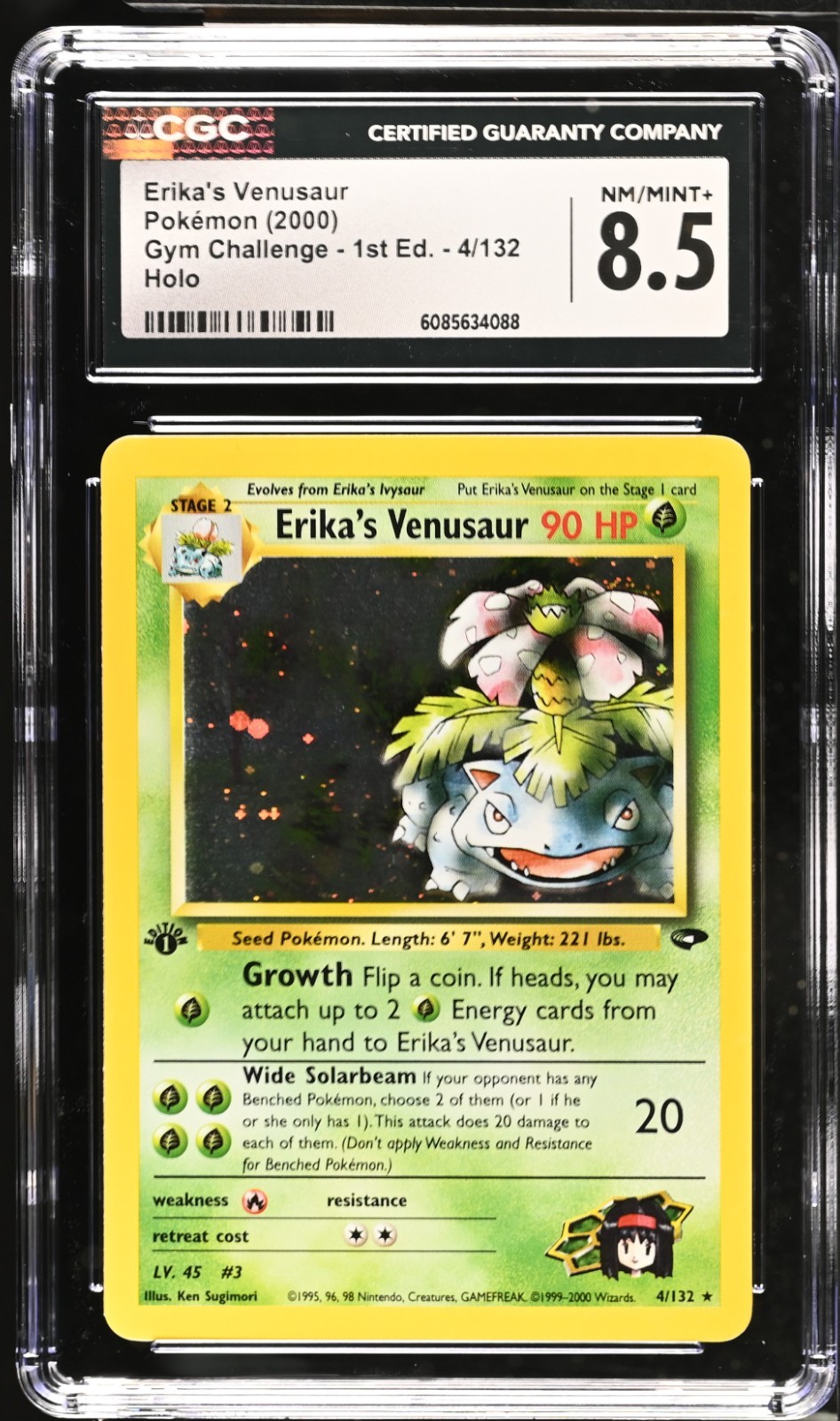 POKEMON CGC 8.5 Erika's Venusaur 4/132 2000 Gym Challenge 1st Edition Rare Holo