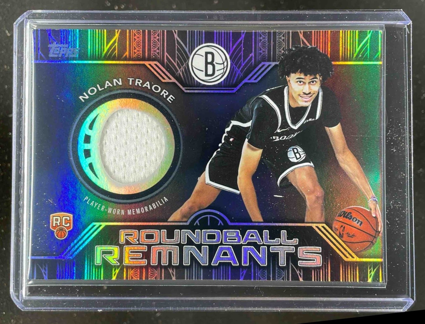 2025-26 TOPPS  NOLAN TRAORE ROUNDBALL REMNANTS JERSEY RC HOLO FOIL SP
