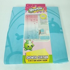 Shopkins 72"x72" Poppy Corn Pink White  Blue Fabric Shower Curtain NEW