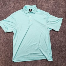 FootJoy Polo Shirt Mens Large Blue Short Sleeve Golf Performance Lightweight