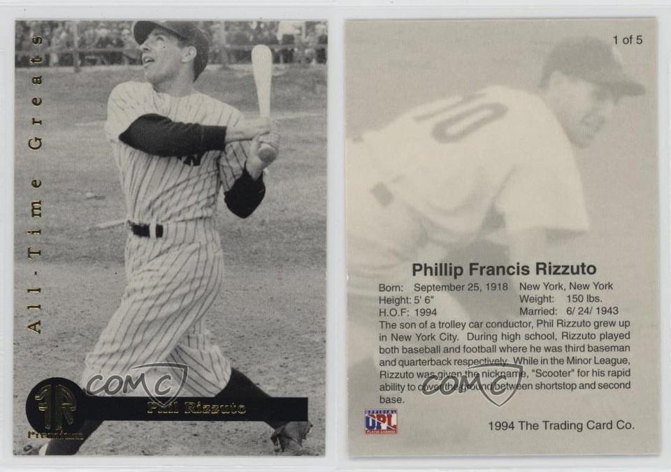 1994 Front Row Premium All-Time Greats Phil Rizzuto Phil Rizzuto #1 HOF ...