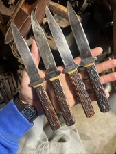 Vintage Cattaraugus Clauss Boker Hollinger Pig Sticker  Knives With Sheaths  X’4